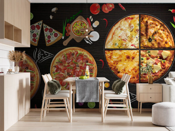 Pizzaszeletek finom választéka Fotótapéta Pizzaszeletek finom választéka