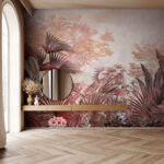 Fotótapéta Trópusi lombozat tompa színekkel