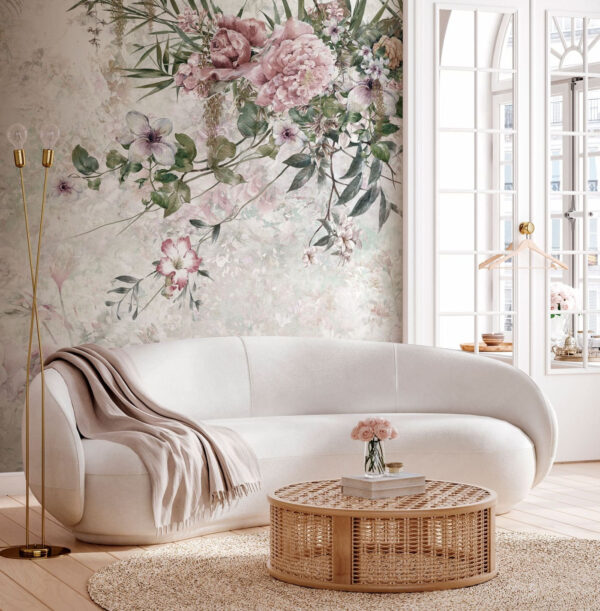 Pasztell virágmintás, elegáns design Fotótapéta Pasztell virágmintás, elegáns design