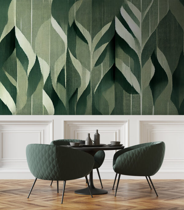 Absztrakt zöld levelek mintás design Fotótapéta Absztrakt zöld levelek mintás design