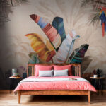 Fotótapéta Élénk dzsungellombok és papagáj