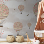 Fotótapéta Hőlégballon virágokkal