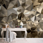 Fotótapéta Geometrikus fémes absztrakt mintás design.