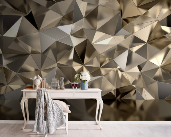 Geometrikus fémes absztrakt mintás design Fotótapéta Geometrikus fémes absztrakt mintás design