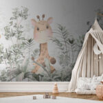 Fotótapéta Zsiráf és panda a dzsungelben