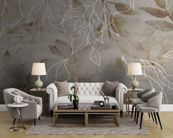 Elegáns virágos design finom vonalakkal Fotótapéta Elegáns virágos design finom vonalakkal