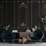 Fotótapéta Elegáns fekete panelek díszes díszítéssel