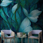 Fotótapéta Virágok és levelek festése