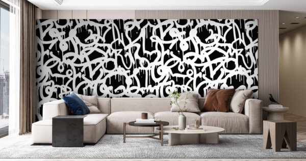 Fotótapéta Fekete-fehér graffiti