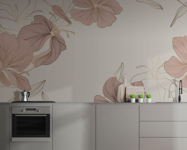 Fotótapéta Finom virágos vonal művészeti design