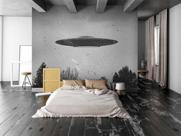 Ufo repül a fák felett Fotótapéta Ufo repül a fák felett