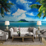 Fotótapéta Trópusi paradicsom pálmafákkal