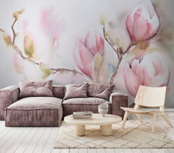 Akvarell festmény egy tulipánról Fotótapéta Akvarell festmény egy tulipánról