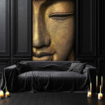 Fotótapéta Egy Buddha-szobor derűs arca.