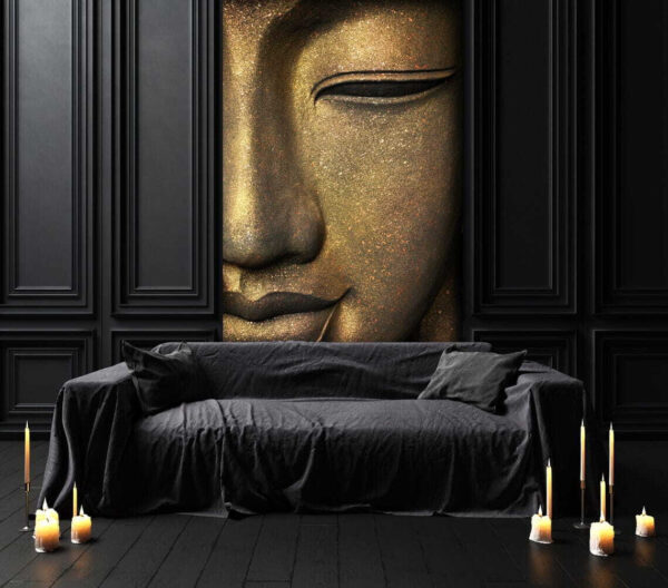 Egy Buddha-szobor derűs arca Fotótapéta Egy Buddha-szobor derűs arca