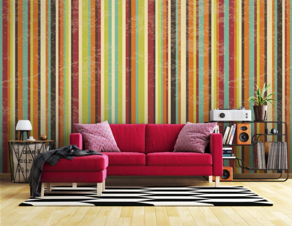 Színes függőleges csíkos mintás design Fotótapéta Színes függőleges csíkos mintás design