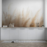 Fotótapéta Csoport fehér és barna fű