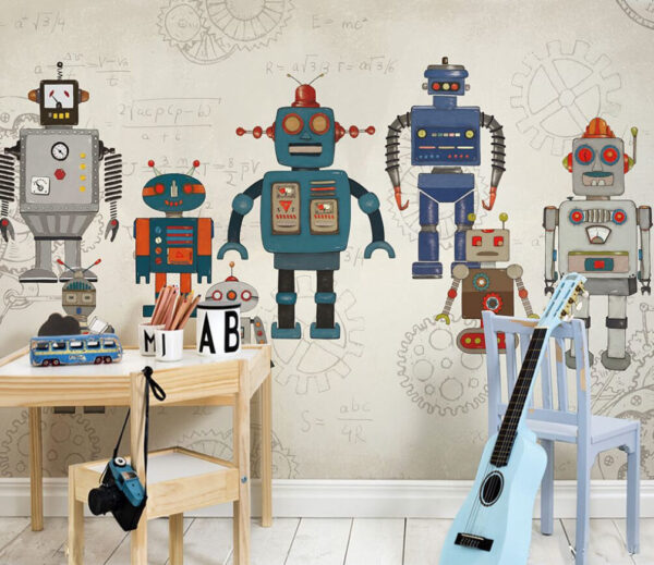 Egy robot karikatúrája Fotótapéta Egy robot karikatúrája