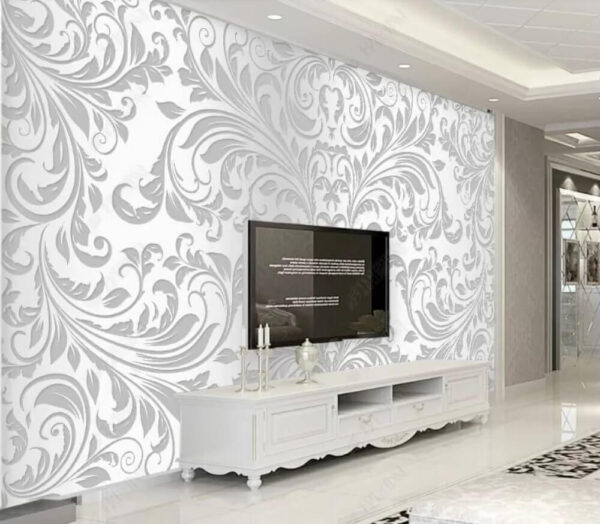 Elegáns ezüst virágmintás design Fotótapéta Elegáns ezüst virágmintás design