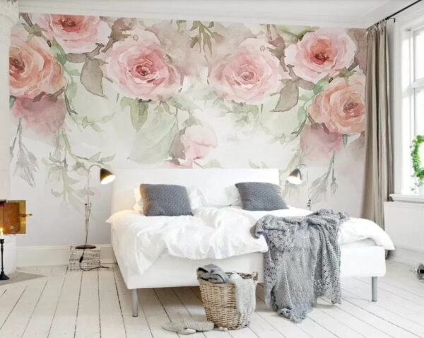 Lágy akvarell virágmintás design Fotótapéta Lágy akvarell virágmintás design