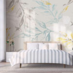 Fotótapéta Szelíd levelek lágy színekben