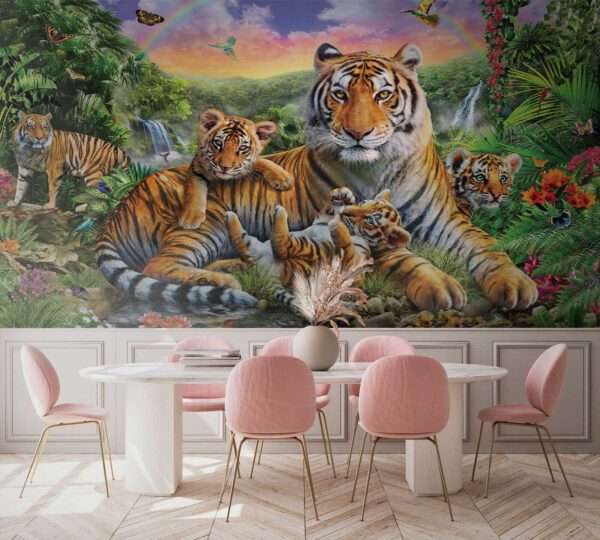 Tigris áll a dzsungelben Fotótapéta Tigris áll a dzsungelben