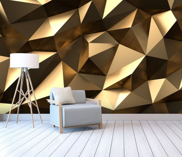 Facettált geometrikus minta bronzból Fotótapéta Facettált geometrikus minta bronzból