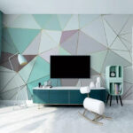 Fotótapéta Pasztell geometriai absztrakt mintás design.