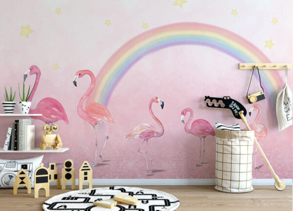 Rózsaszín flamingó rózsaszín háttéren Fotótapéta Rózsaszín flamingó rózsaszín háttéren