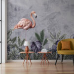 Fotótapéta Flamingó és növények