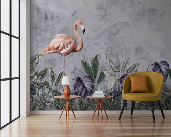 Flamingó és növények Fotótapéta Flamingó és növények