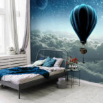 Fotótapéta Hőlégballon egy kosárral, amelyhez egy kosarat csatoltak