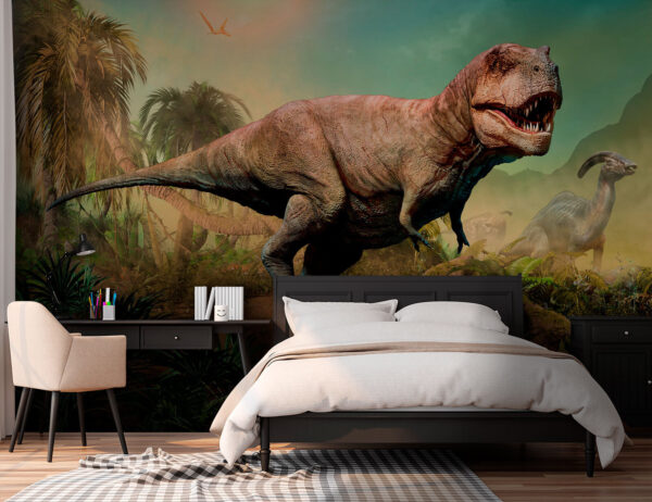 Dinoszaurusz szarvakkal és hosszú nyakkal Fotótapéta Dinoszaurusz szarvakkal és hosszú nyakkal