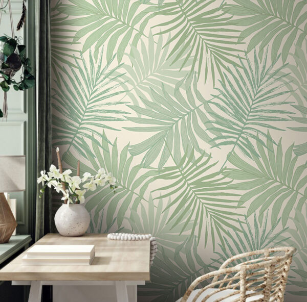 Zöld trópusi levél mintás design Fotótapéta Zöld trópusi levél mintás design