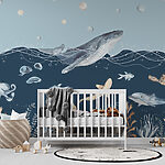 Fotótapéta Akvarell egy bálna