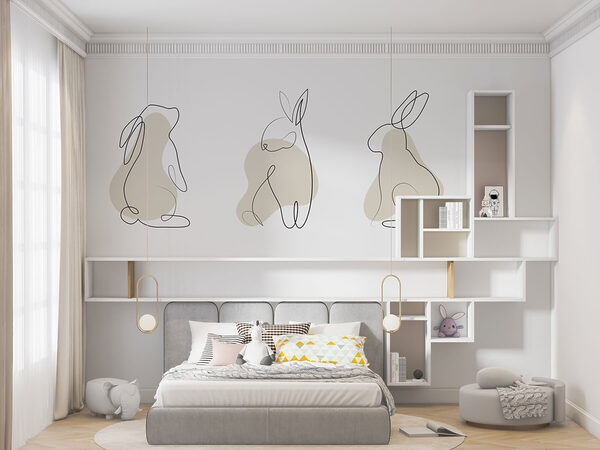 Fotótapéta Egy nyúl vonalas rajza