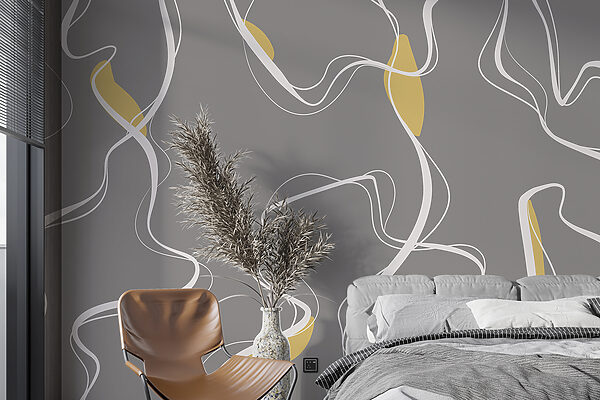 Fotótapéta Fehér vonalak szürke háttéren