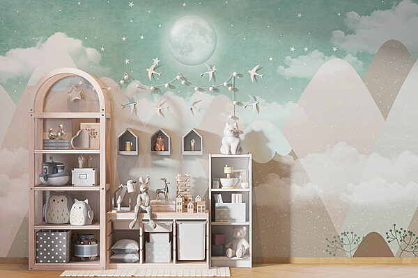 Fotótapéta Hold és csillagok az égen