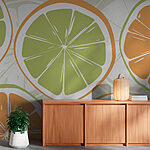 Fotótapéta Színes citrusfélék mintás design