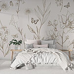 Fotótapéta Háttérkép virágokkal és pillangókkal