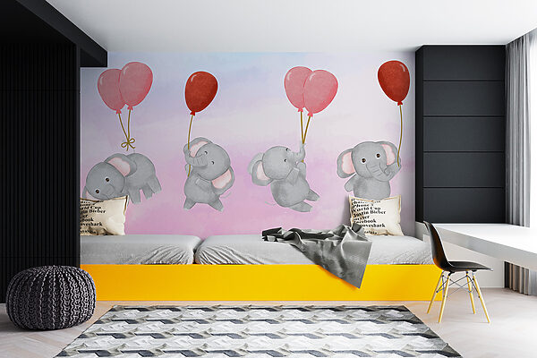Fotótapéta Csoport elefántok kezében léggömbök (Cikkszám: w01342) Fotótapéta Fotótapéta Csoport elefántok kezében léggömbök (Cikkszám: w01342)