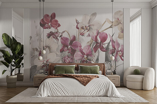 Elegáns orchideák lágy árnyalatokban Fotótapéta Elegáns orchideák lágy árnyalatokban