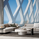 Fotótapéta Fehér fal sok ablakkal