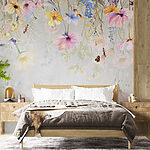 Fotótapéta Virágok és pillangók festése