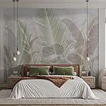 Fotótapéta Pálma levelek szelíd ecsetvonások