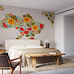 Fotótapéta Ukrajna térképe virágokkal