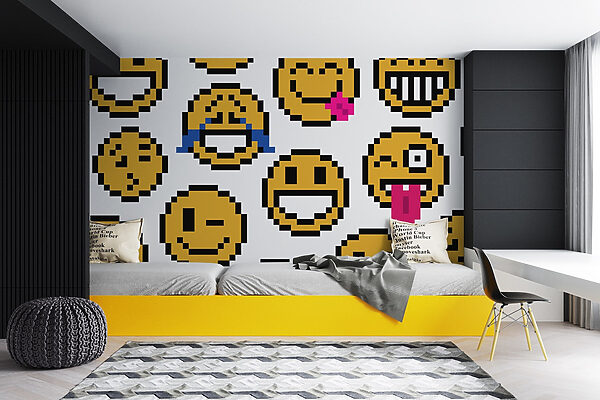 Sárga smiley arcok csoportja Fotótapéta Sárga smiley arcok csoportja