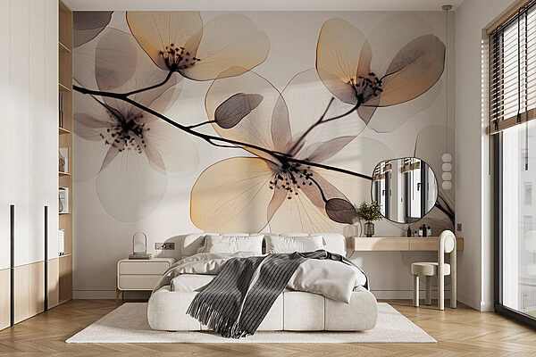 Fotótapéta Fotótapéta Átlátszó virágok egy ágon (Cikkszám: w02630)