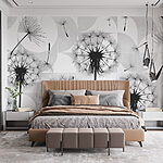 Fotótapéta Fekete pitypangmagok repülnek a levegőben