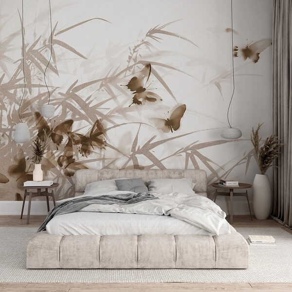 Fotótapéta Pillangók fehér felületen